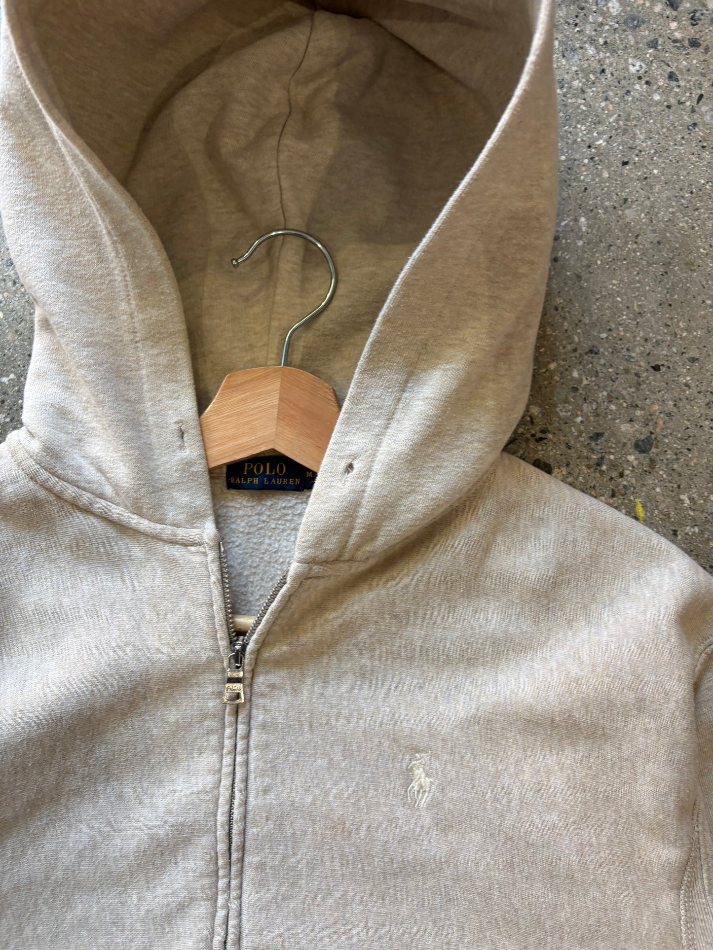 (S) Polo Ralph Lauren Zip Cream Hoodie
