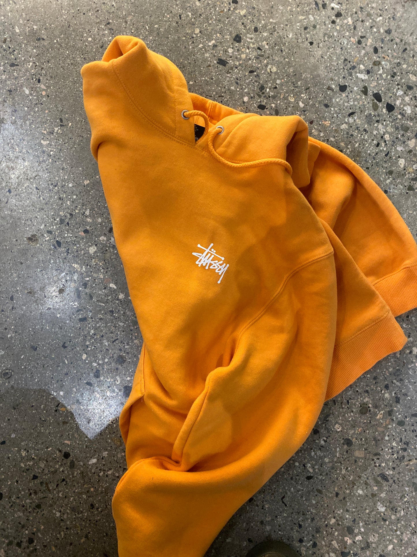 (M) Stussy Orange Script Hoodie
