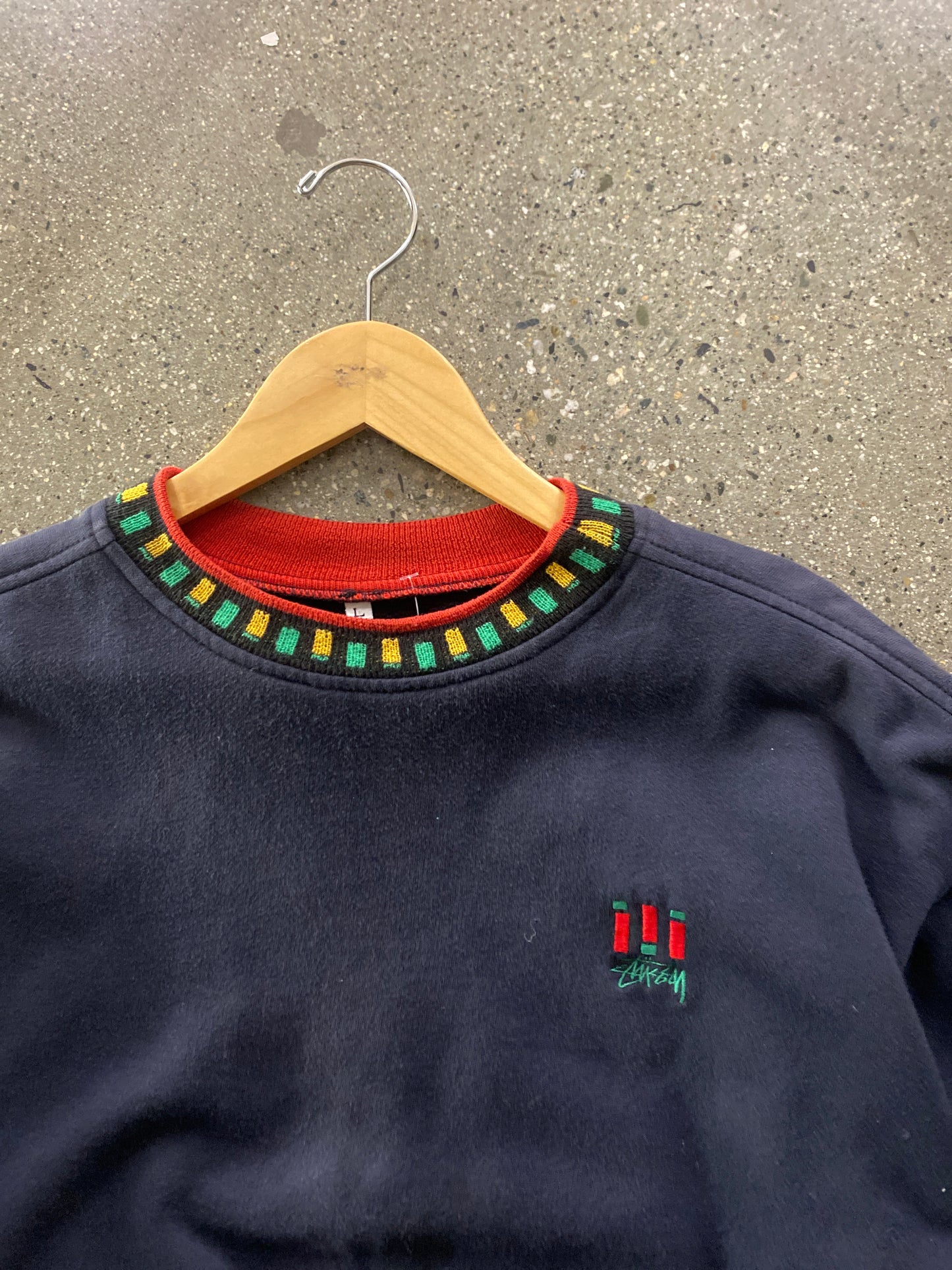 (Boxy L) 80s Stussy Rasta Sample Crewneck