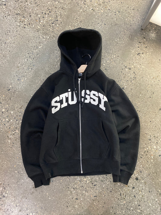 (S/M) Stussy Script Black Zip Hoodie