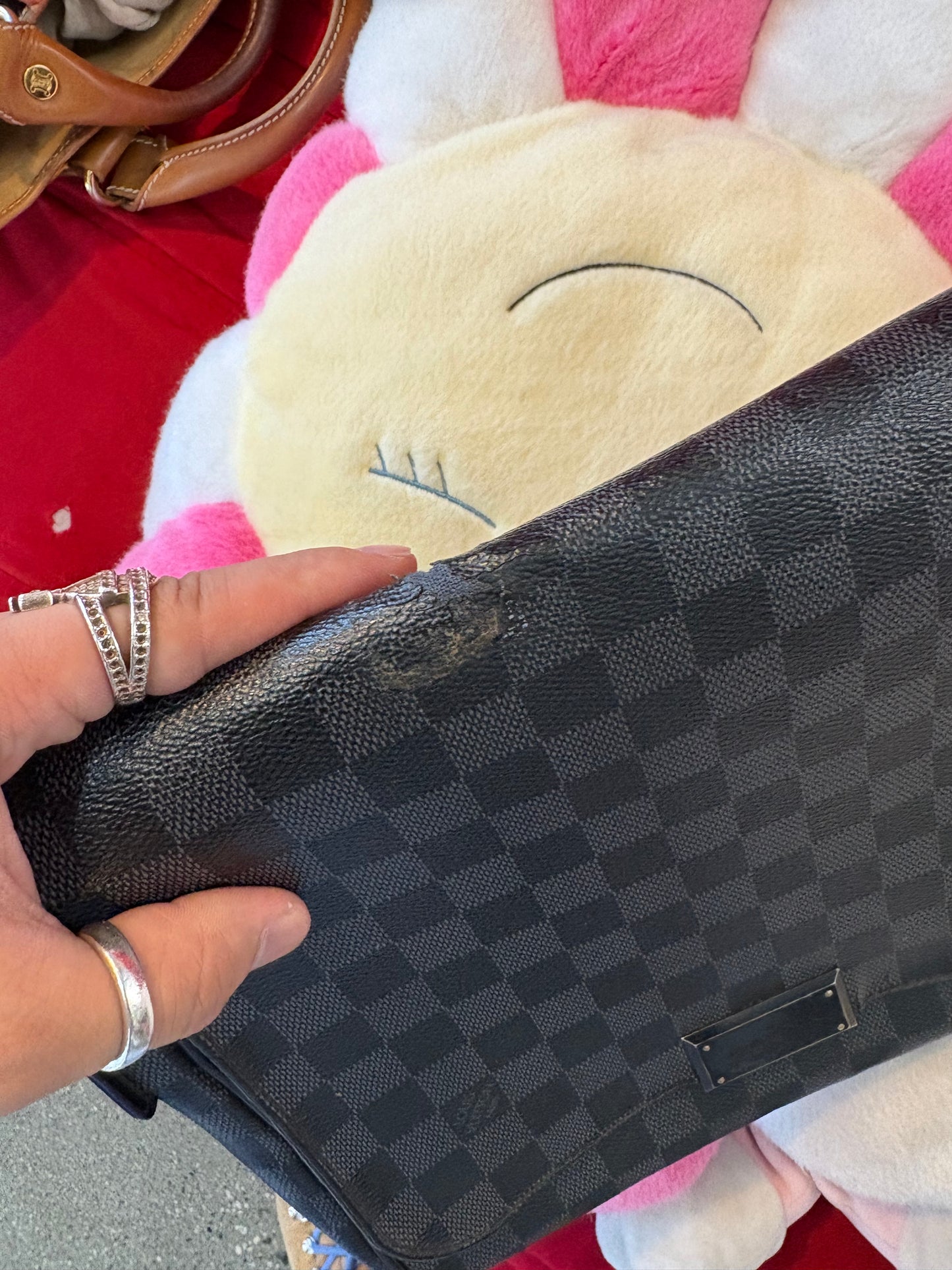 LV Graphite Damier District PM Side Body Bag