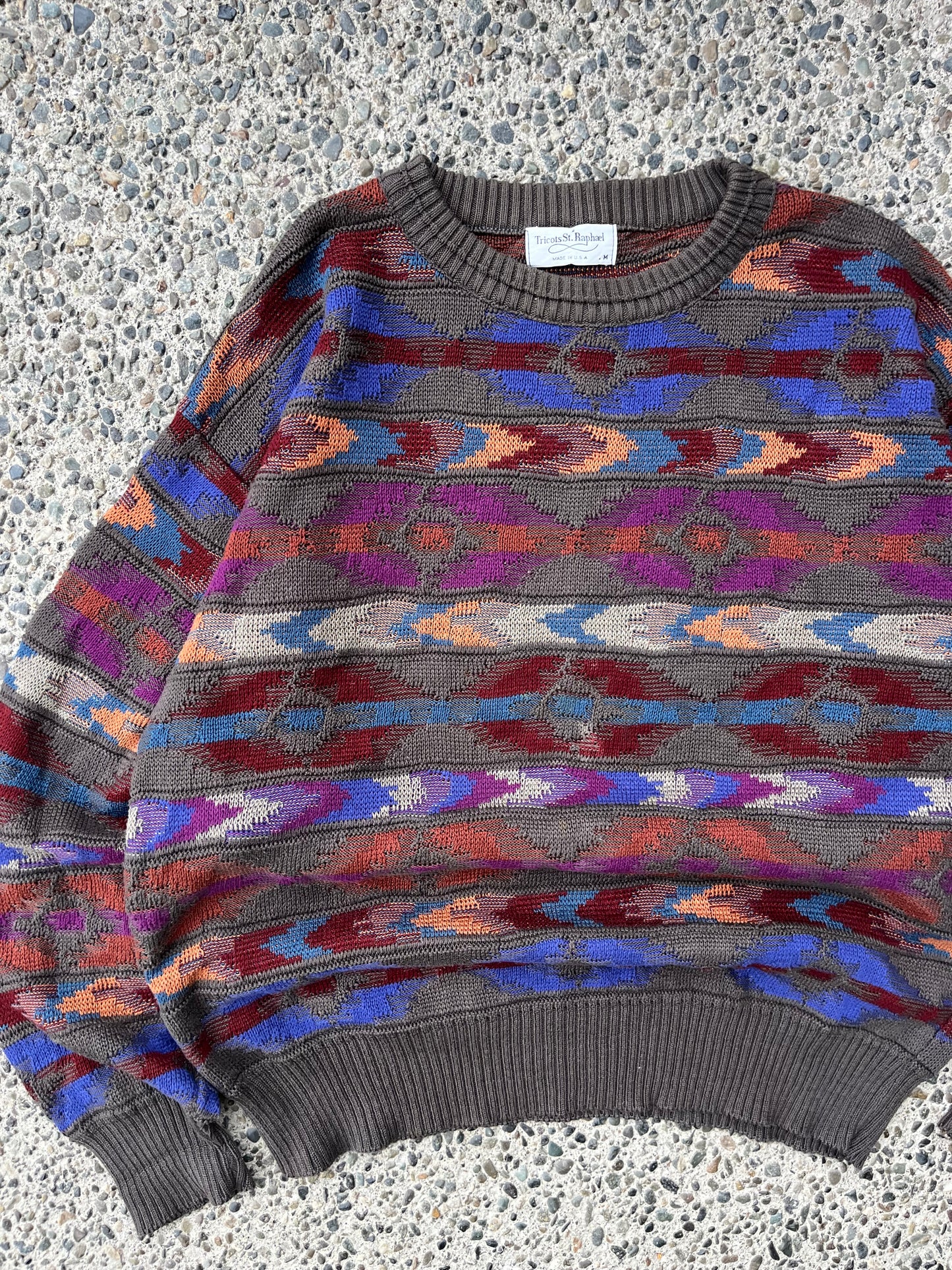 (M) 90s Tricots 3D Textured Cotton Knit