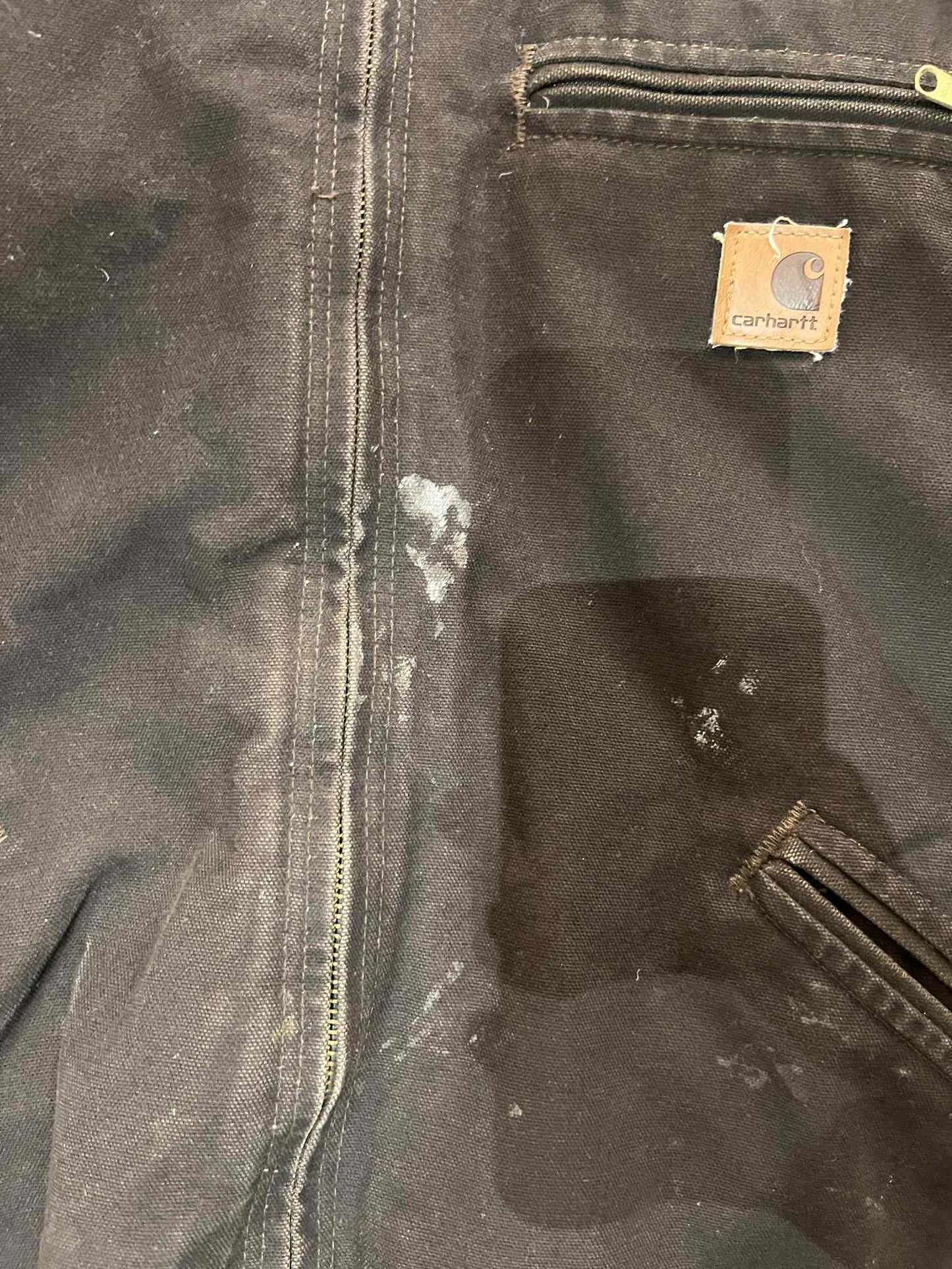 (M) Brown Carhartt Fleece Lined Hooded Jacket