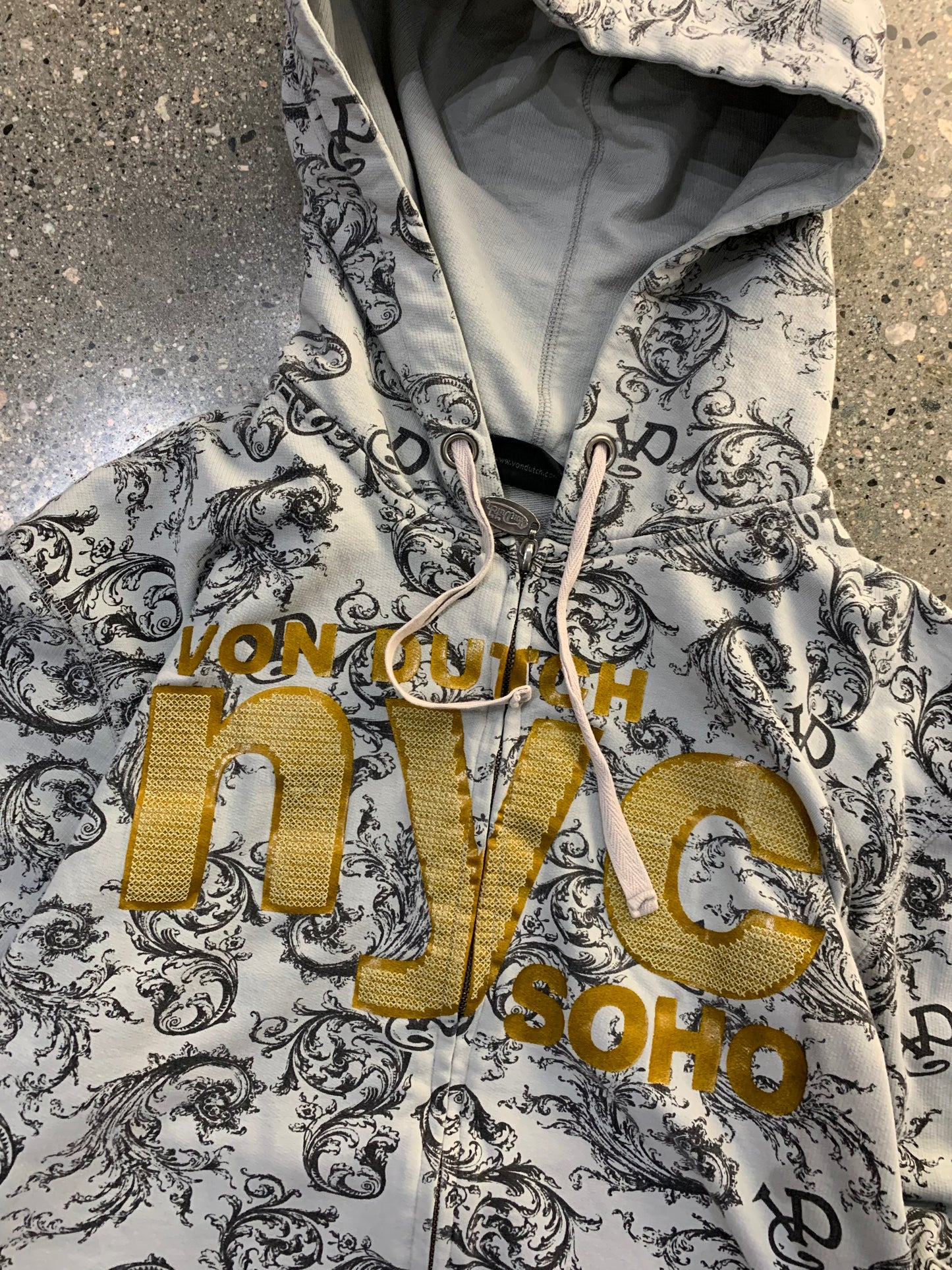 (S/M) Von Dutch AOP Hoodie