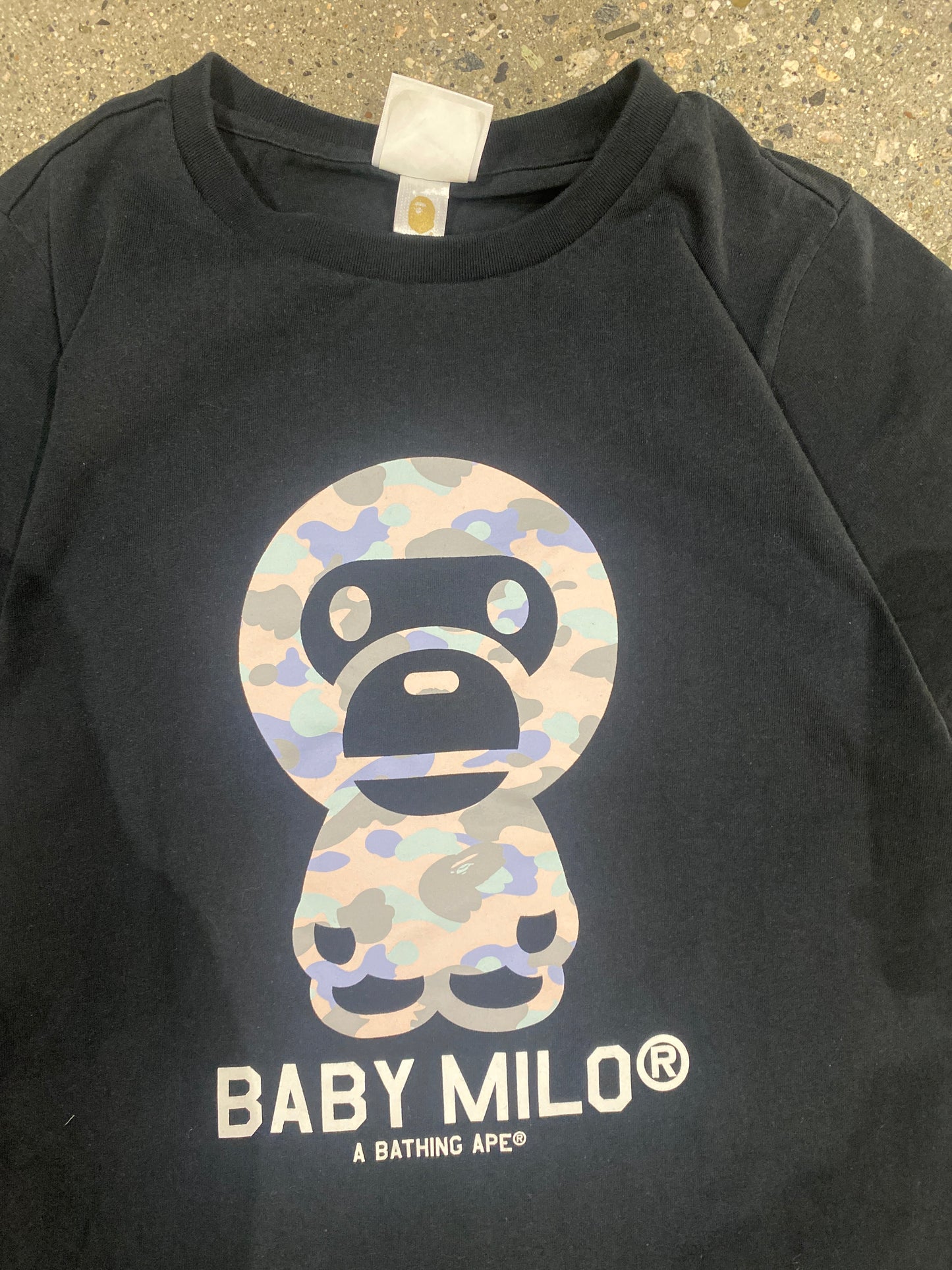 (Womens S) Baby Milo Bape Black Tee
