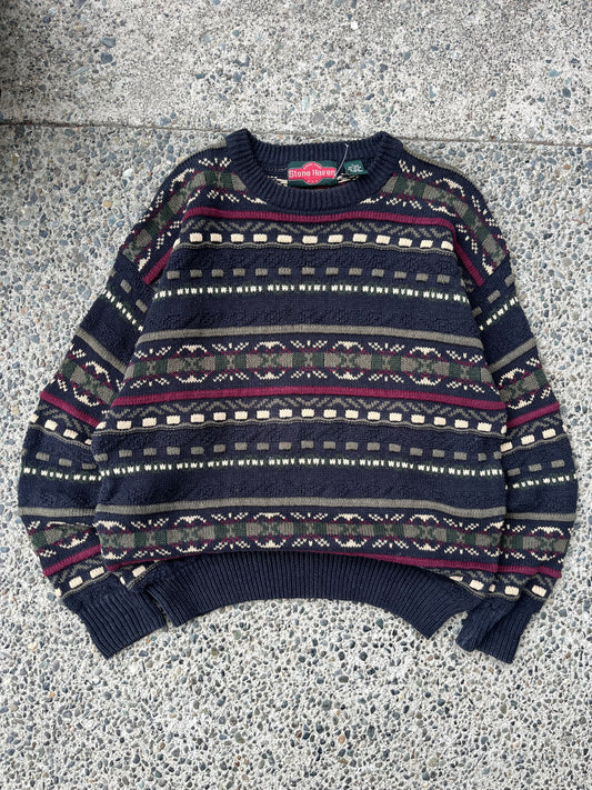 (L) 1990s Stone Haven Textured Knit