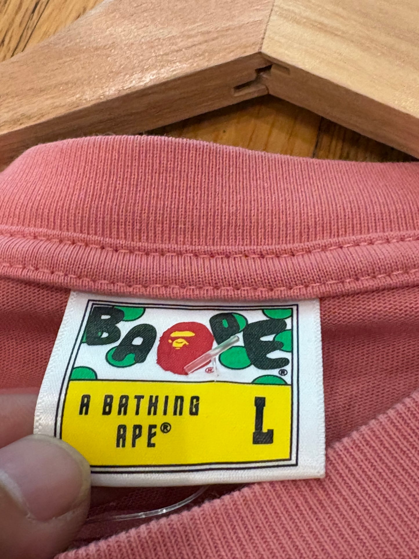 (L) Pink Bape Tee