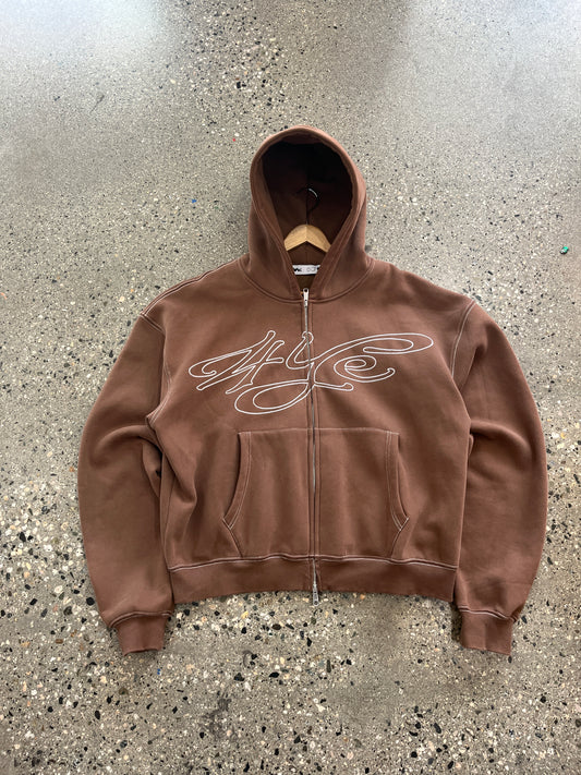 (L/XL) 4YE Brown Zip Up