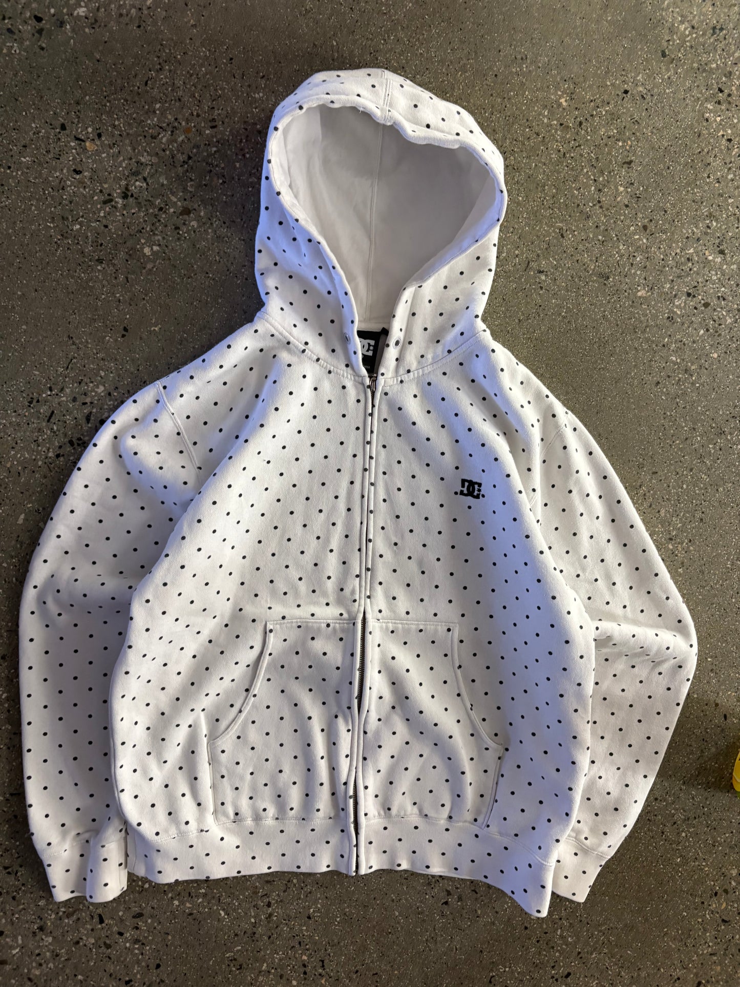 (M) Vintage Polka Dot DC Zip Hoodie