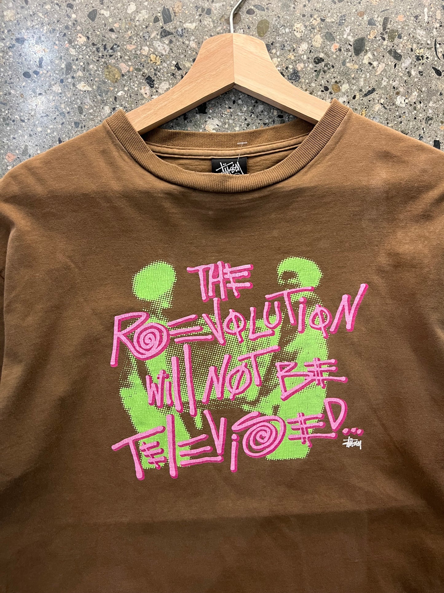 (m) Mid 2000s Stussy Revolution Brown LS