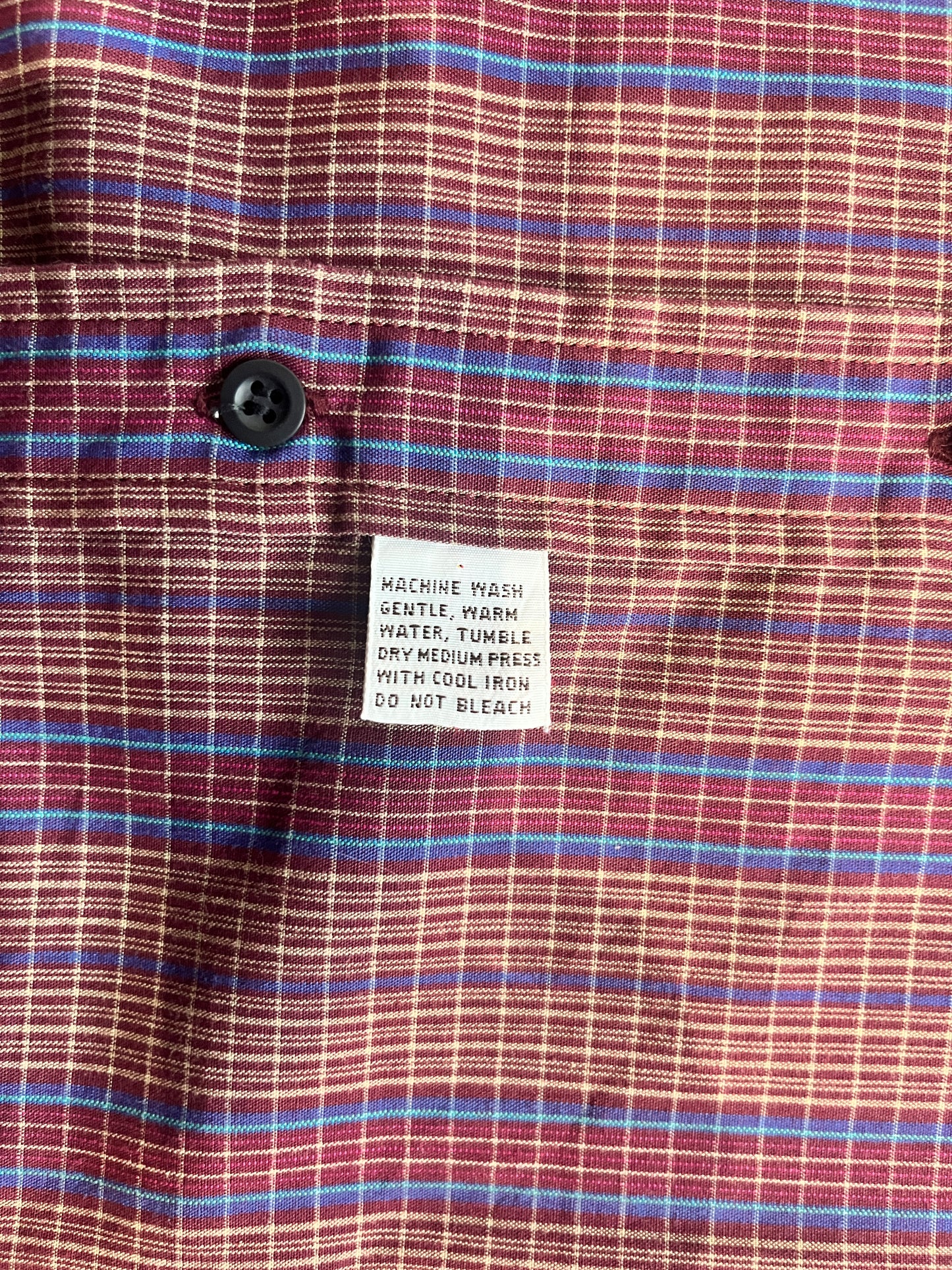 (M) YSL Burgundy Striped Button Up