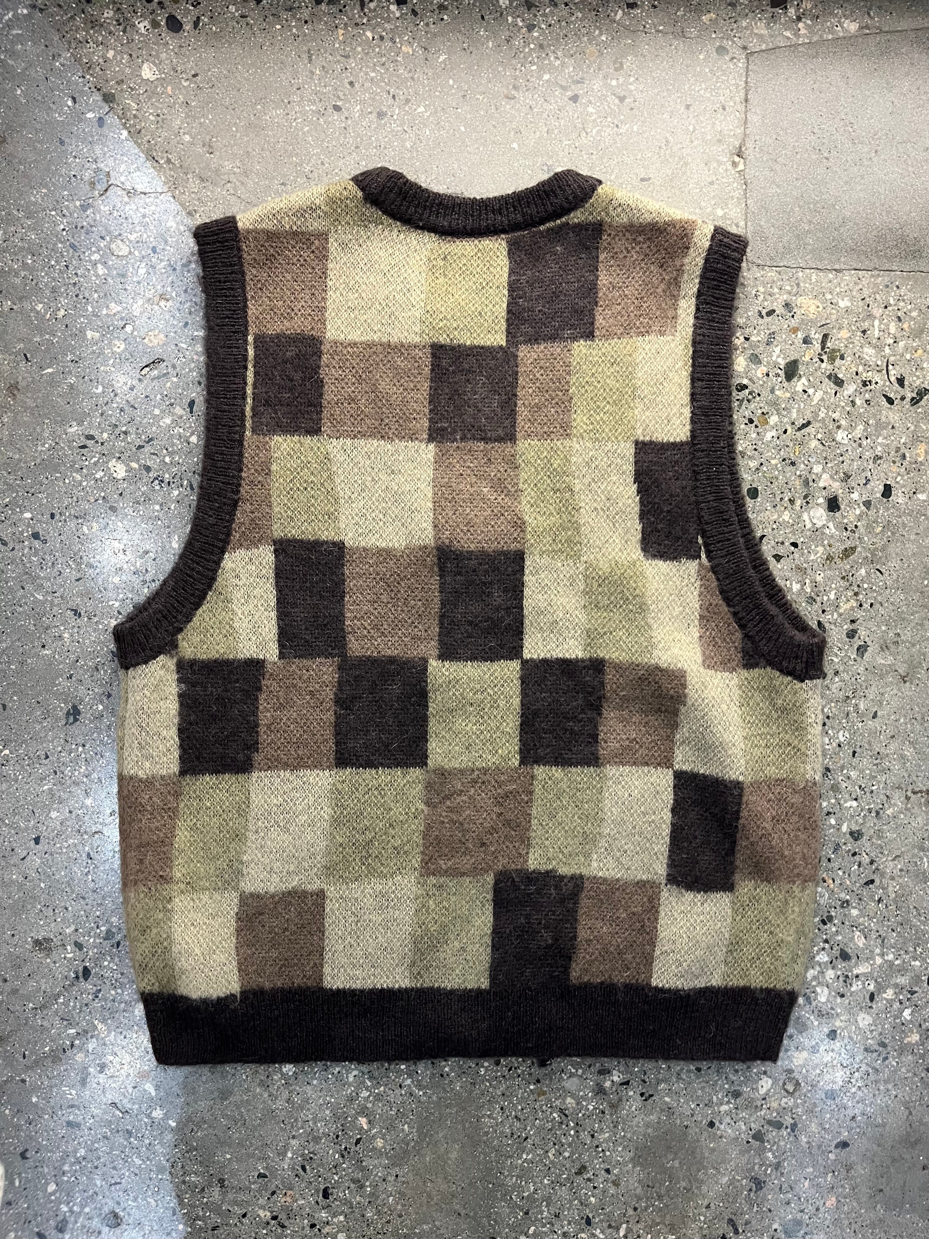 Stussy New Wobbly Check Sweater Vest Brown XS | eBay