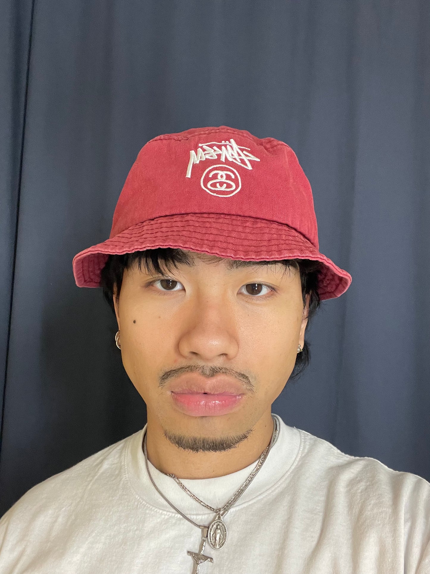 (S/M) Older Stussy Red Bucket Hat