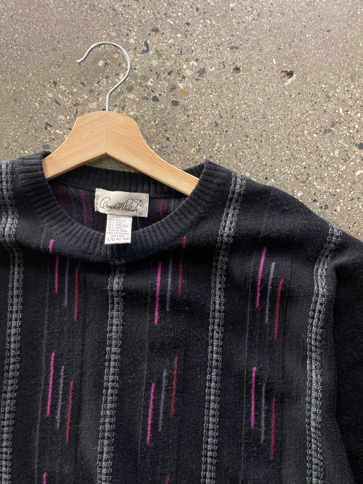 (L/XL) Arnold Palmer Black Texture Knit