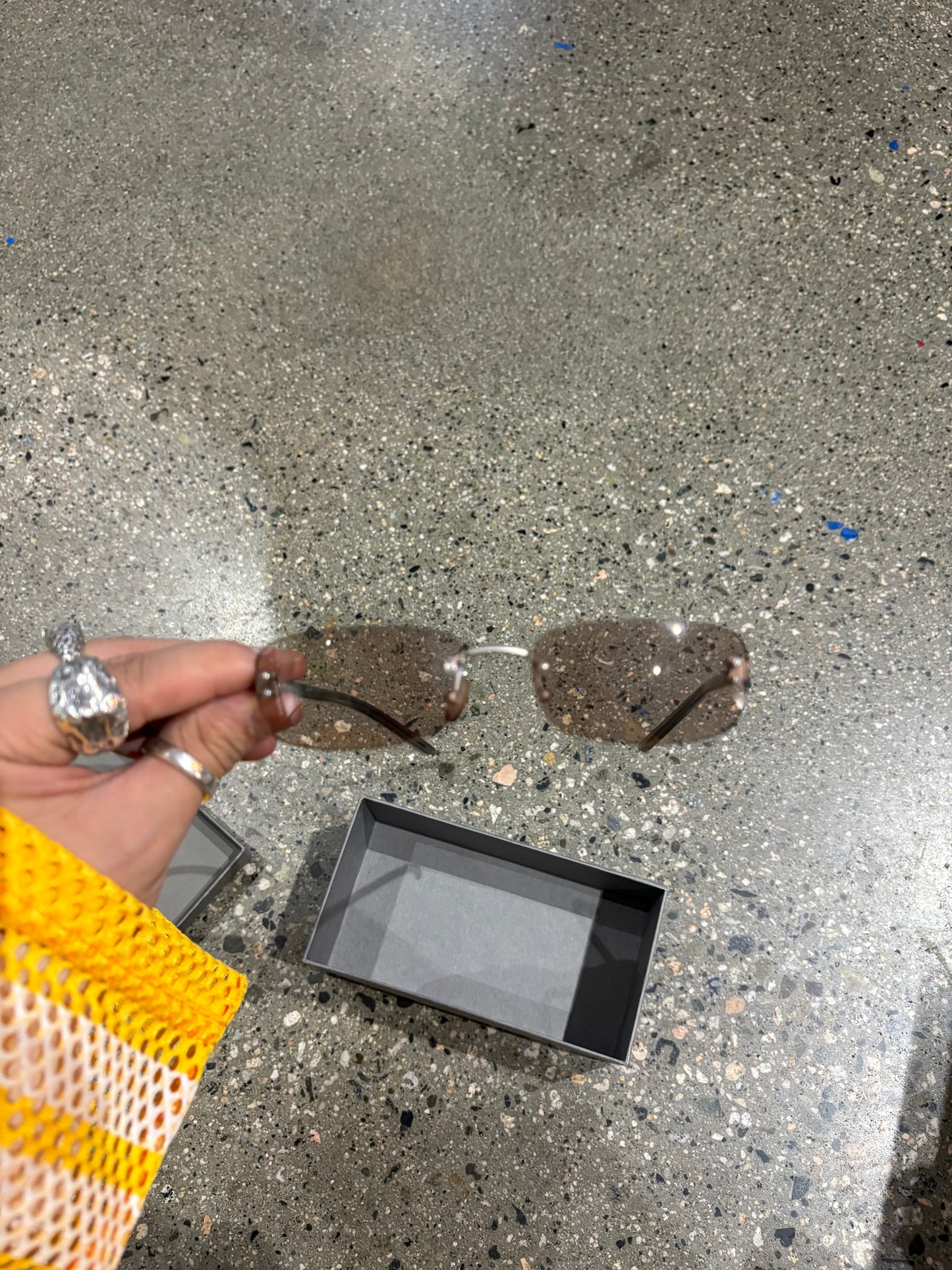 00s Vintage Prada SPR Metal Frame Rimless