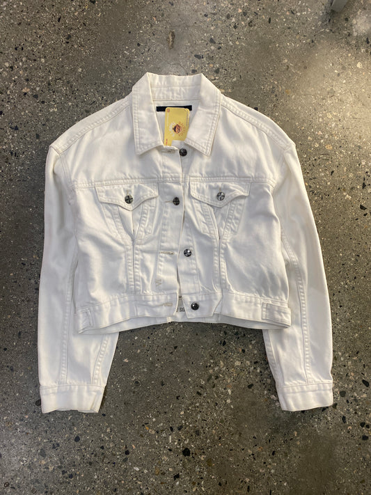 (S) 00's Ksubi All White Denim Cropped Jacket