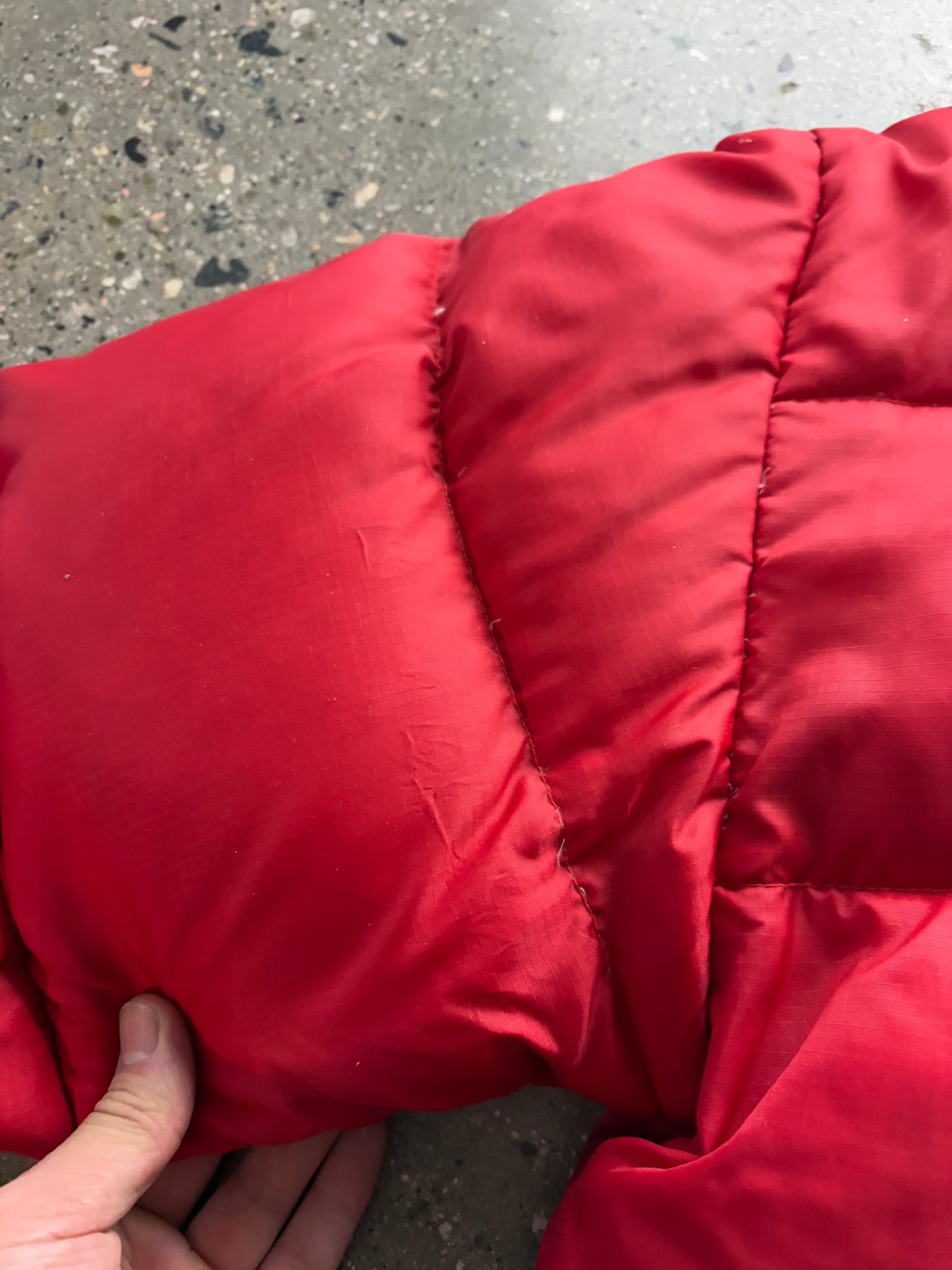 (M) Vintage Stussy Down Puffer Red