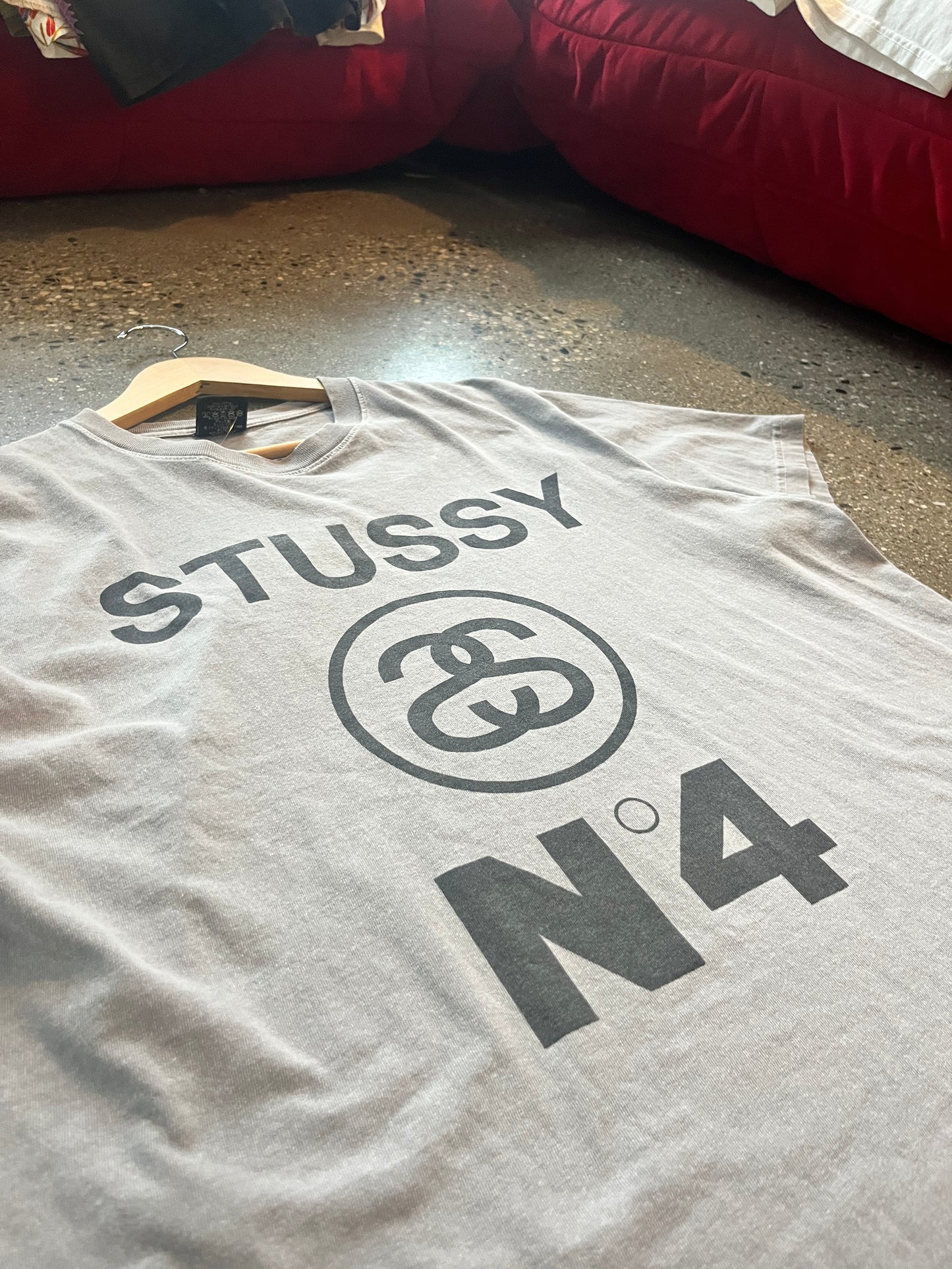 (L) Stussy N4 Sunfaded Grey Tee