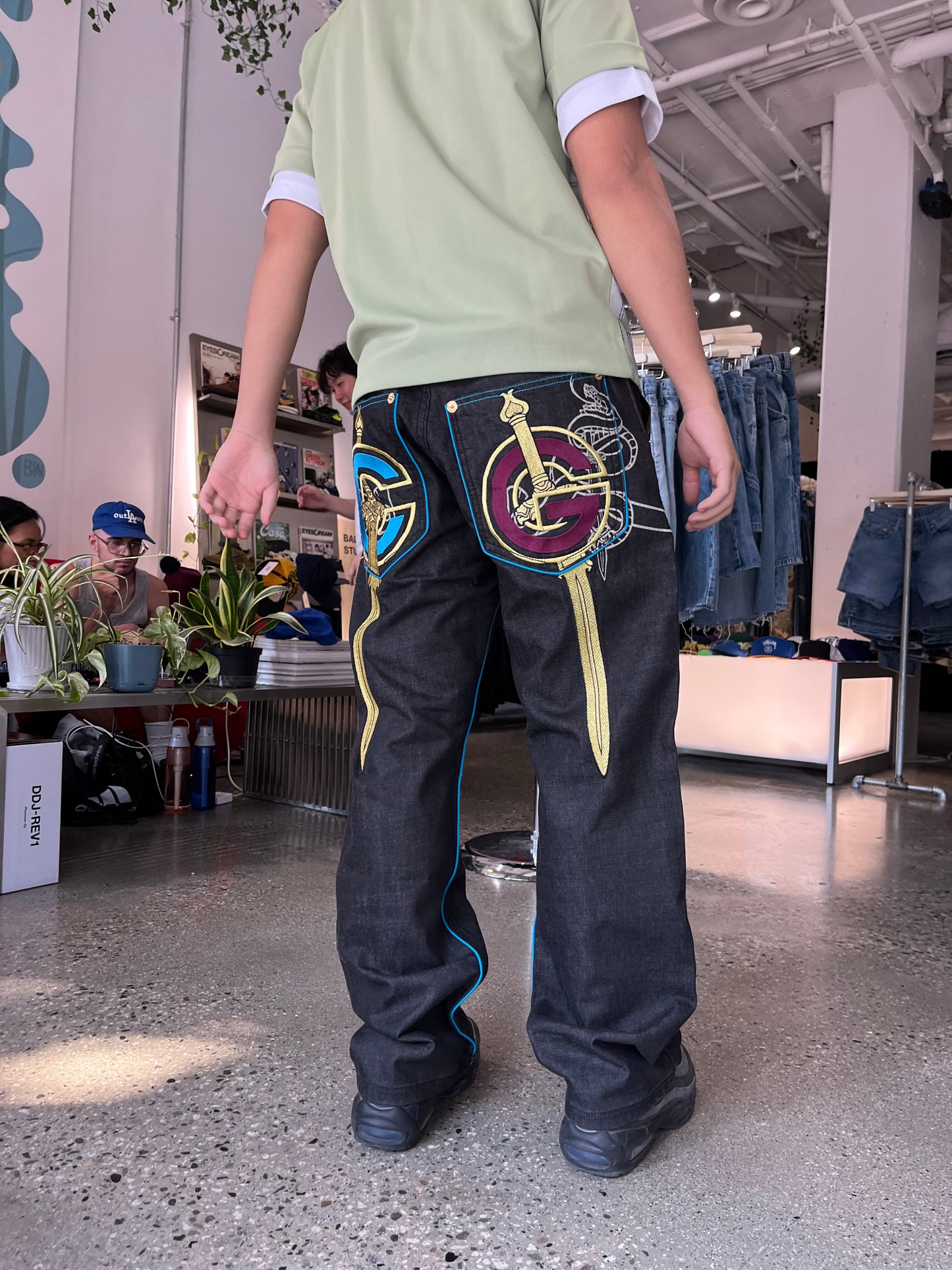 (W30) Coogi Embroidered Sword Raw Denim