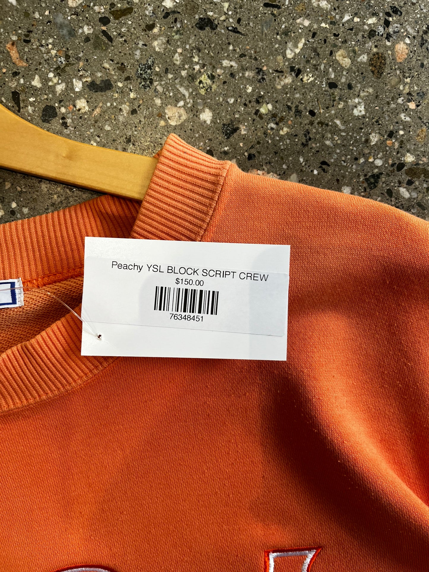 (Medium) 90s Vintage YSL BLOCK SCRIPT CREW