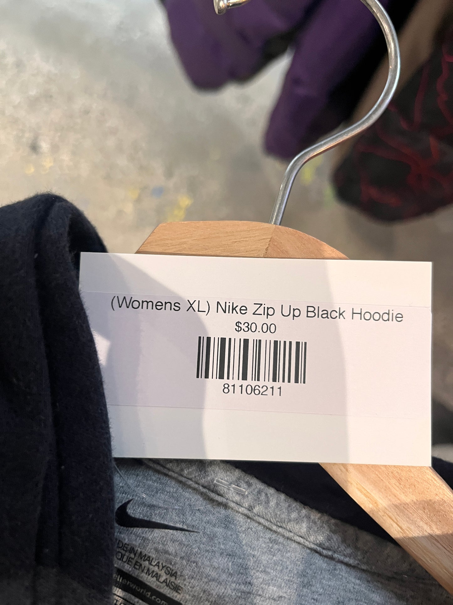 (Womens XL) Nike Zip Up Black Hoodie