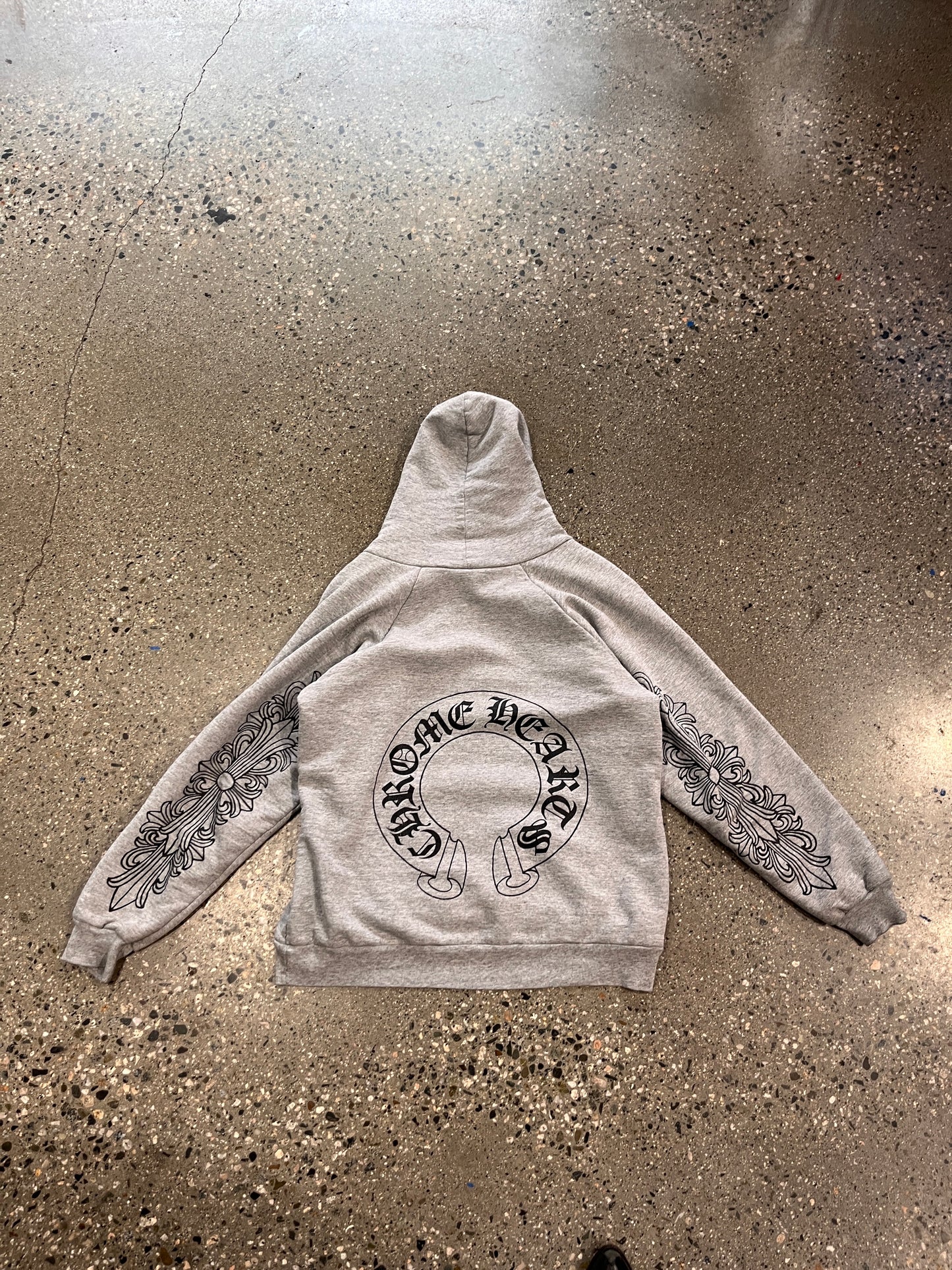 (S) Vintage Authentic Thermal Lined Chrome Hearts Hoodie