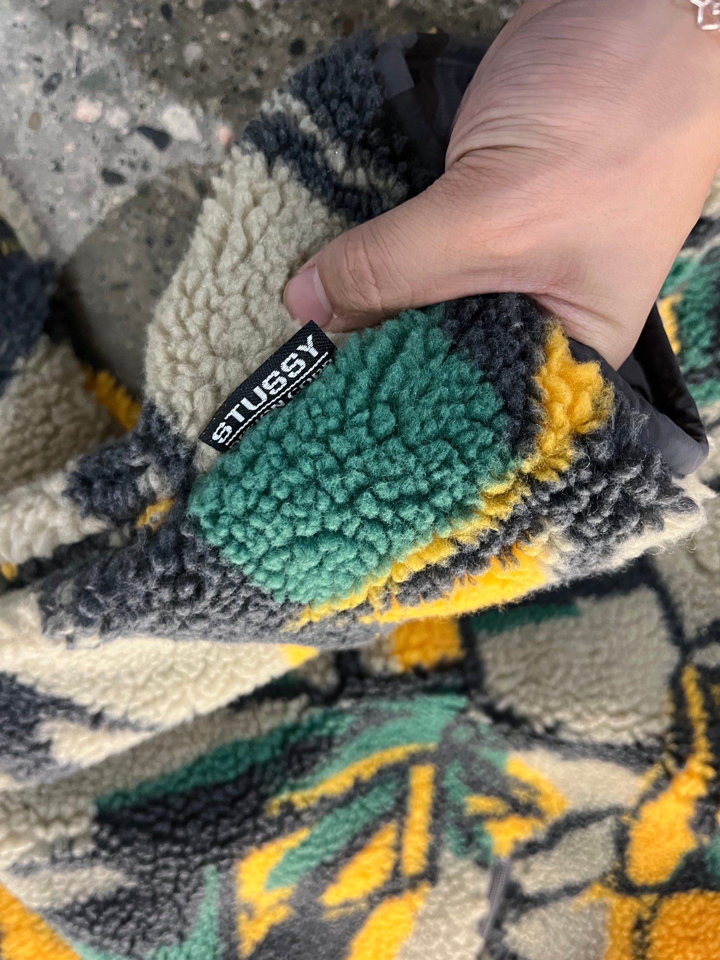 (M) Stussy Geometric Block Sherpa Half Zip