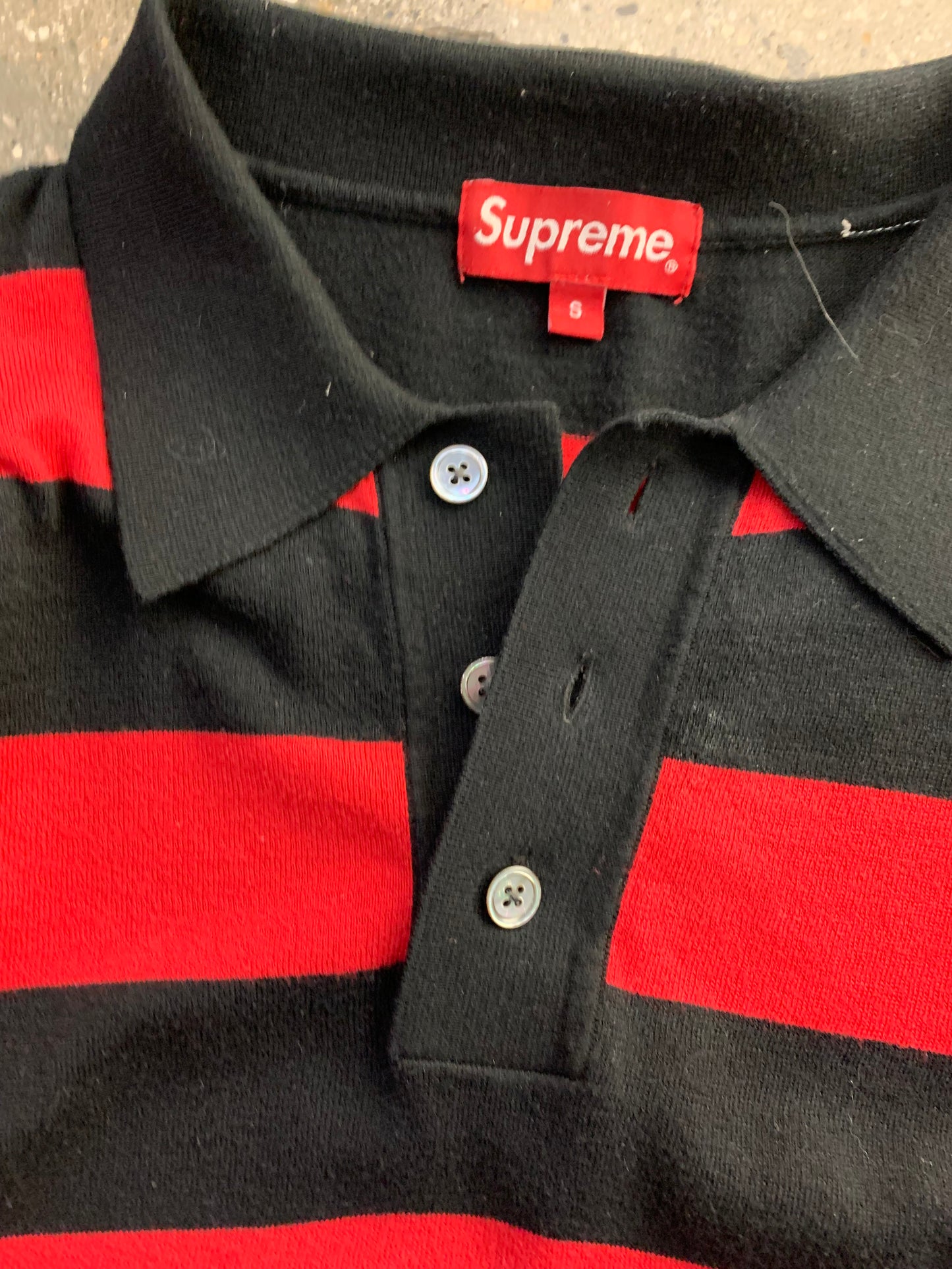 (XS/S) Supreme Striped Knit Polo