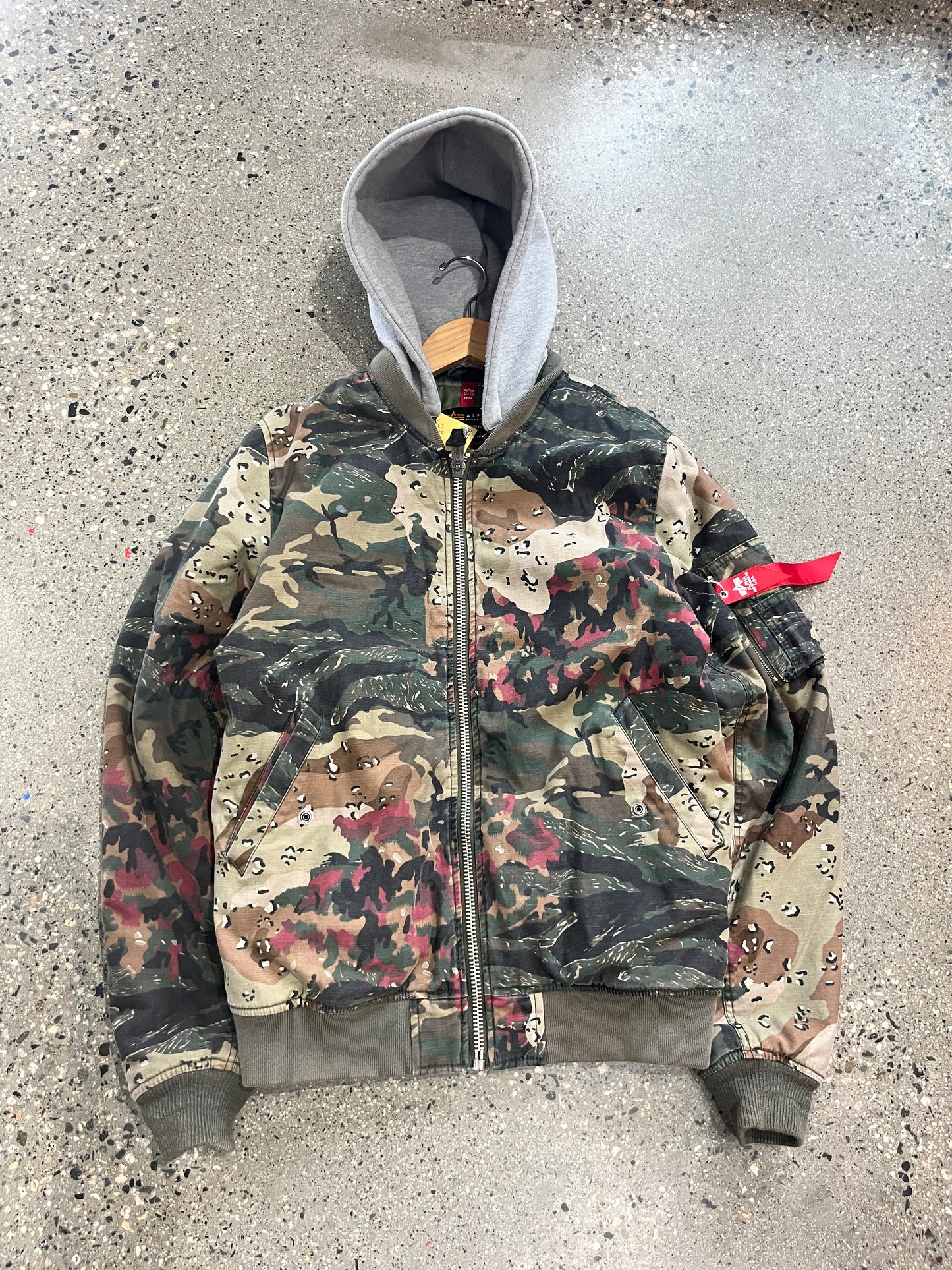 (S/M) Alpha Industries Coalition MA-1 Bomber with Detachable Hoodie
