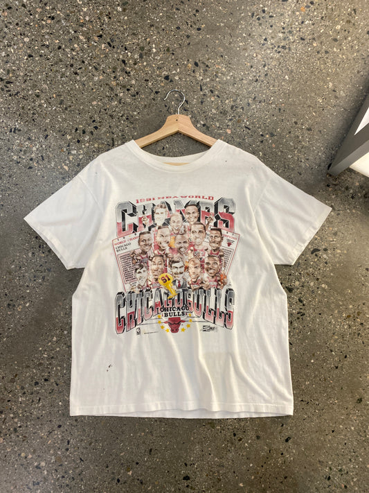 (M) 1991 Chicago Bulls Championship Bobblehead Tee ( as is )