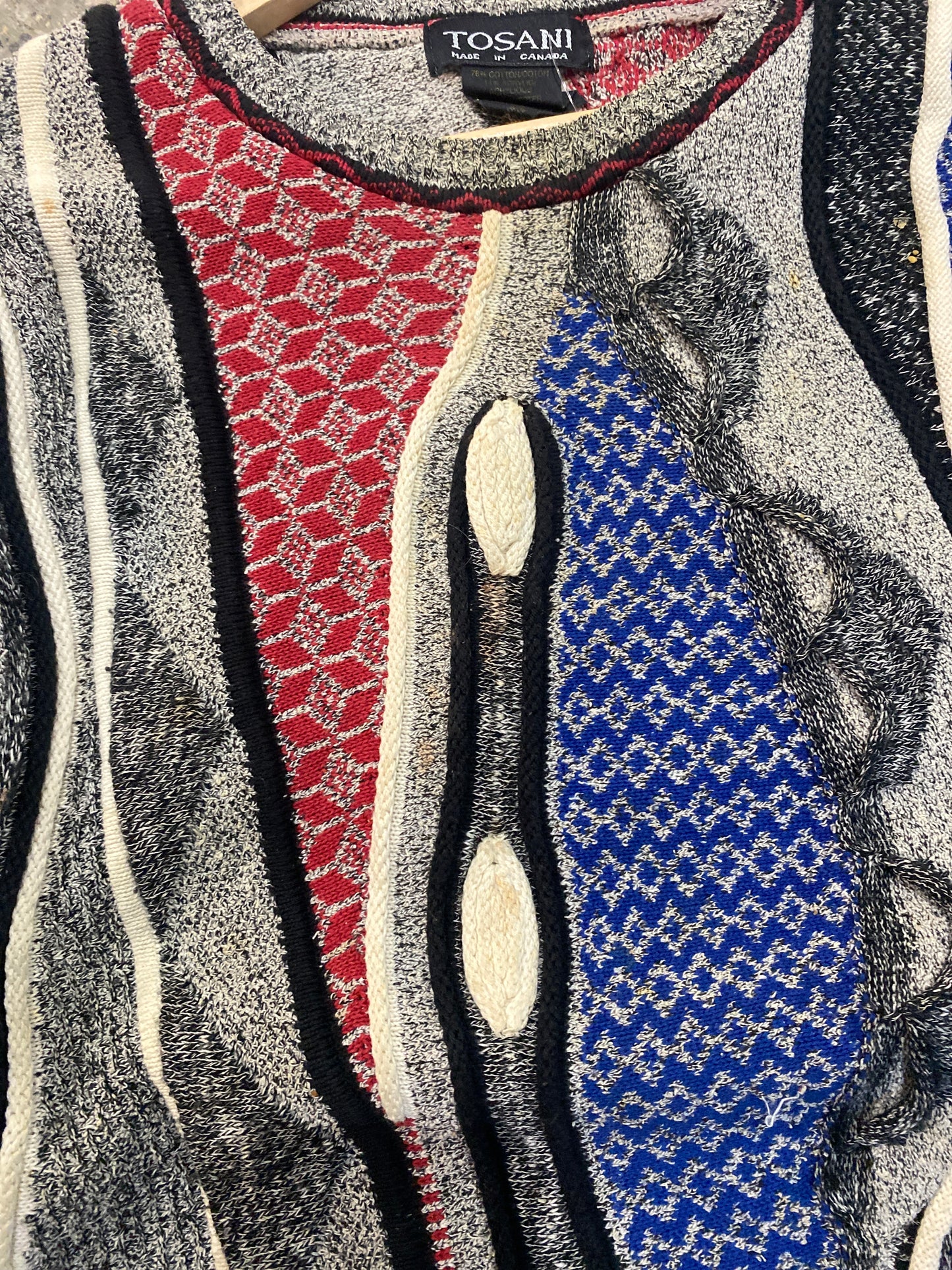 (M/L) Tosani Artistic 3D Coogi Style Knit