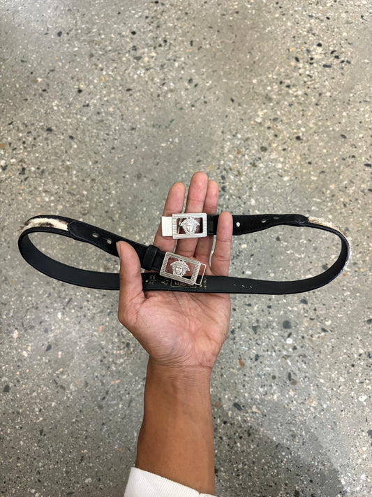 (23” waist) Older Versace Leopard Leather Belt