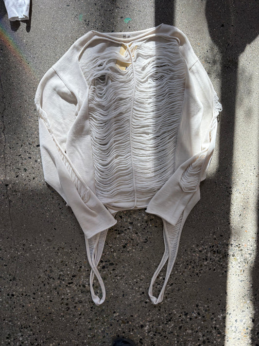 (L) Rick Owens Dinge Distressed Sweater Hollywood ss25 Collection ( Retails for $1750)