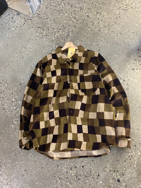 (XL) Stussy Patchwork Cord Button Up