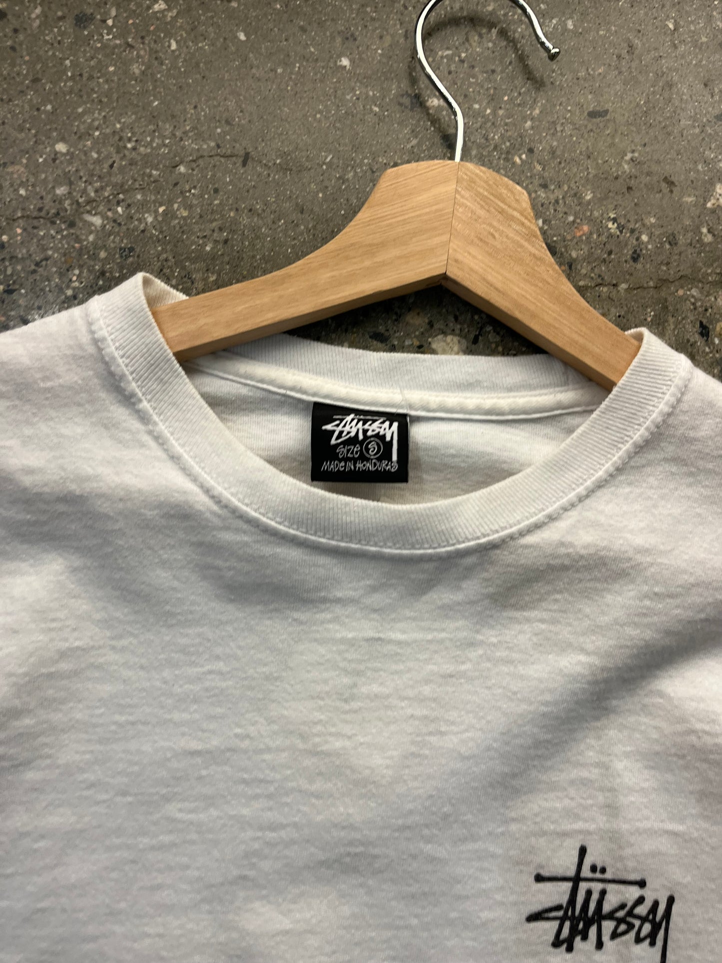 (S) B44 - Stussy Script LS WHITE