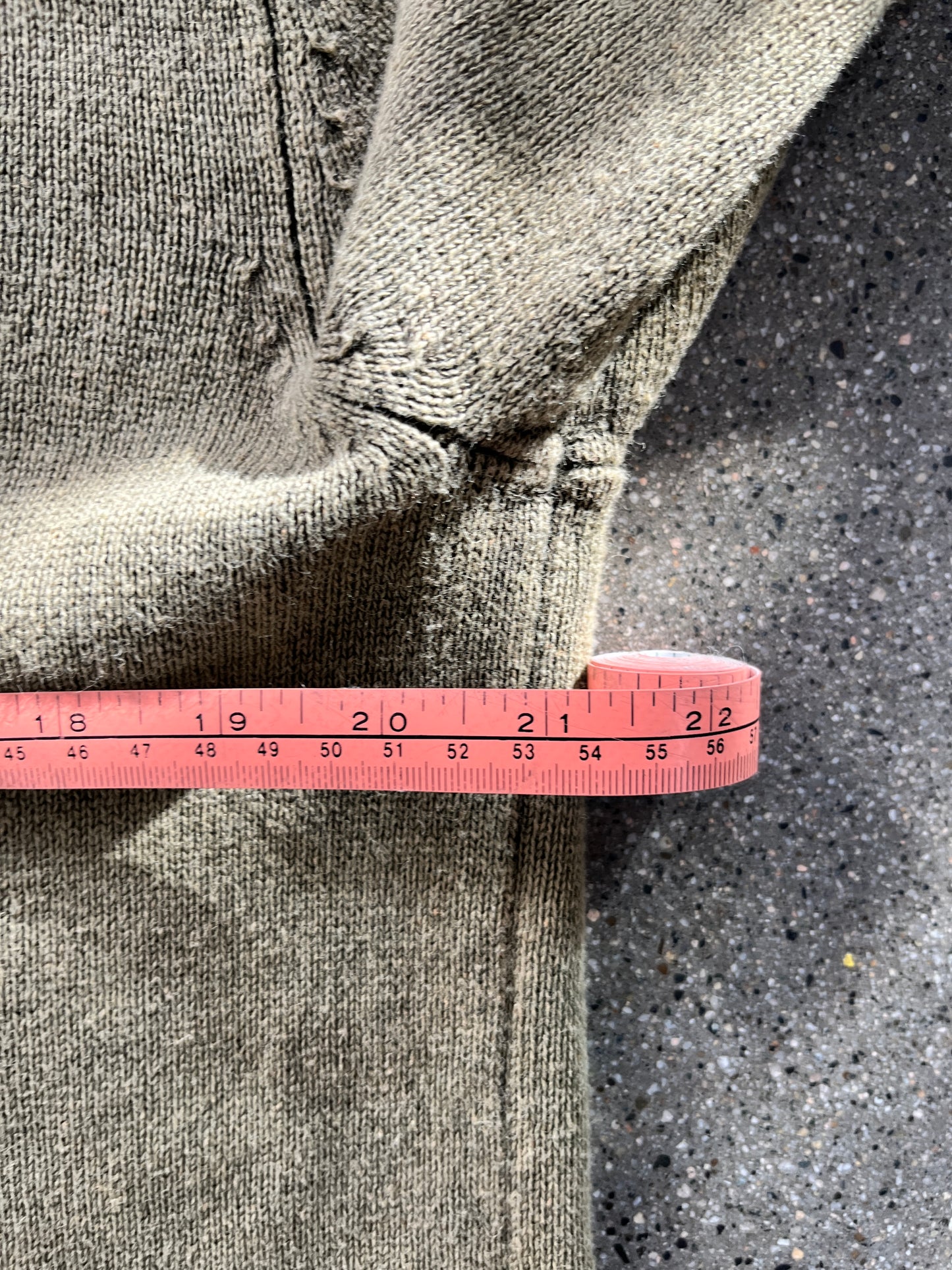 (M/L) Army Green Knitted Hoodie Pullover