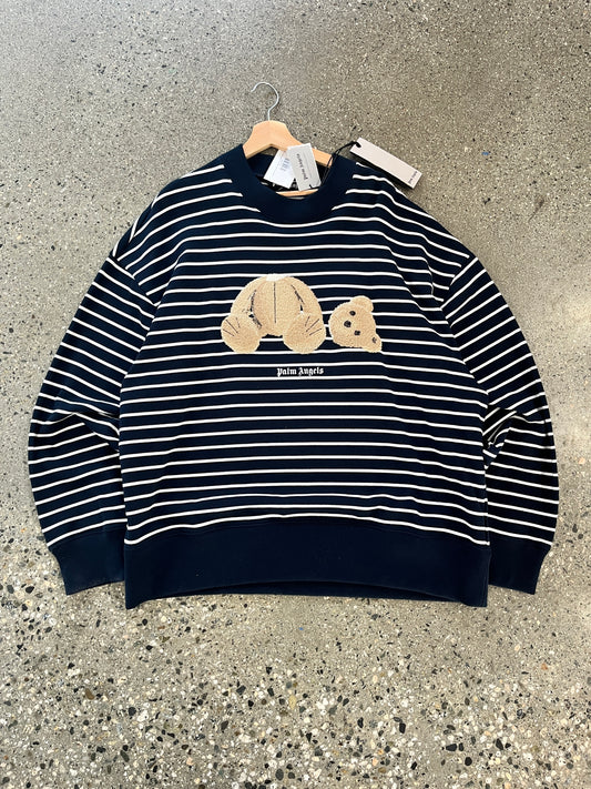 (L) Brand New with Tags Palm Angels Stripe Bear Crew