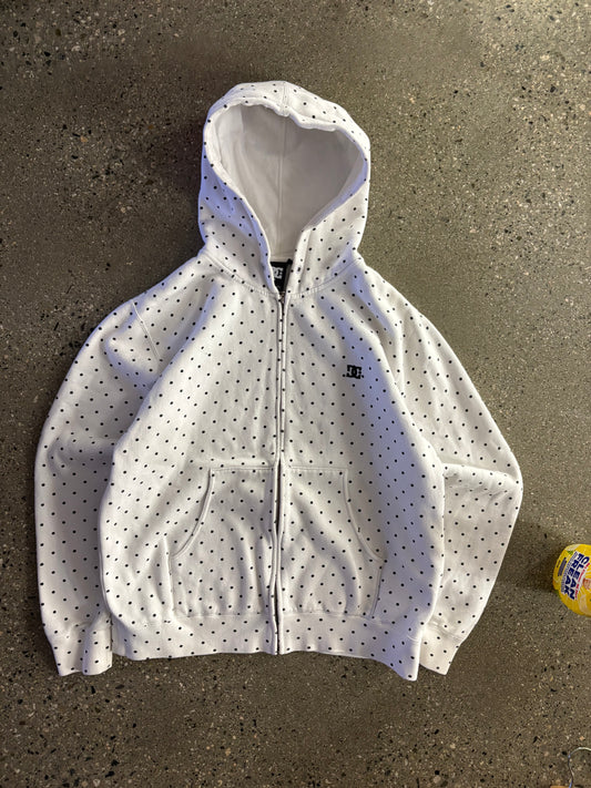 (M) Vintage Polka Dot DC Zip Hoodie