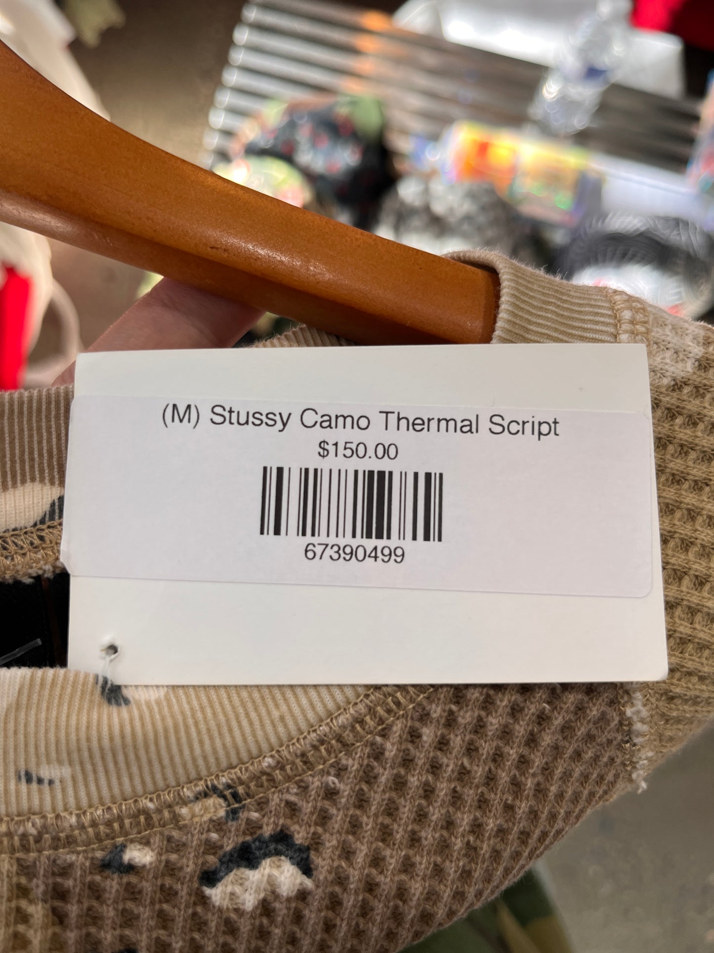 (M) Stussy Camo Thermal Script