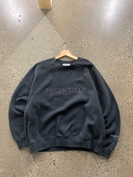 (M) Black Essentials FOG Crewneck