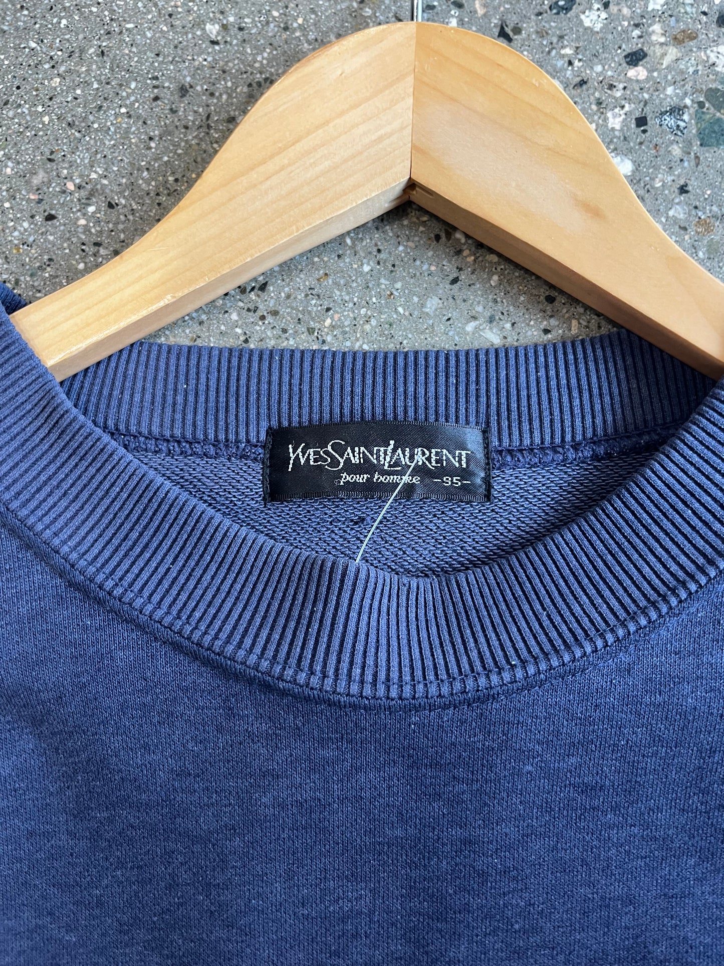 (Large) Vintage 90s Navy ysl spellout crewneck