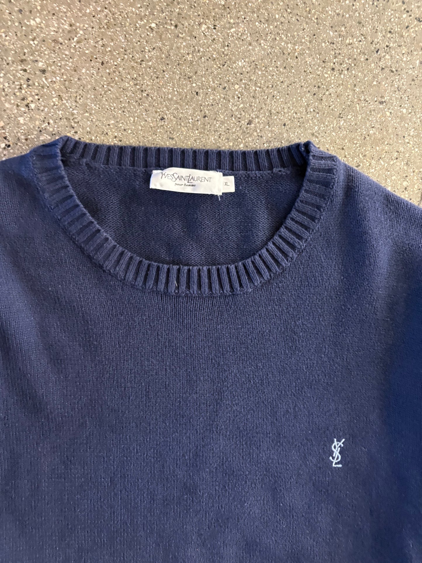 (XL) 1990s Navy YSL Knitwear *Japan