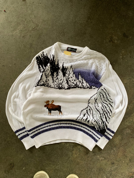 (M/L) 90’s Tundra wildlife Knit