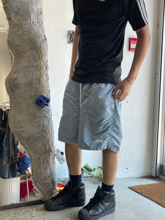 (L) Stussy Ripstop Script Baby Blue Shorts
