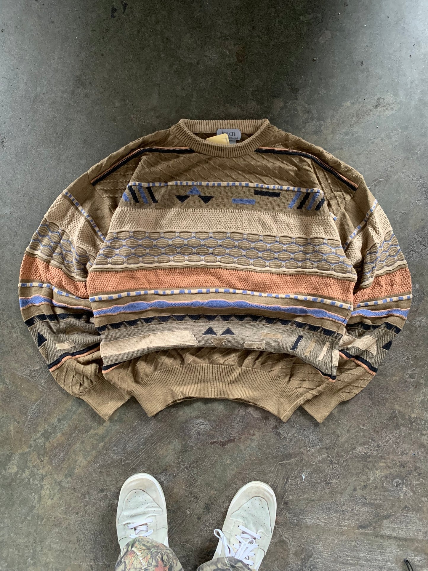 (L/XL) 90’s Tosani Textured Coogi Style Knit