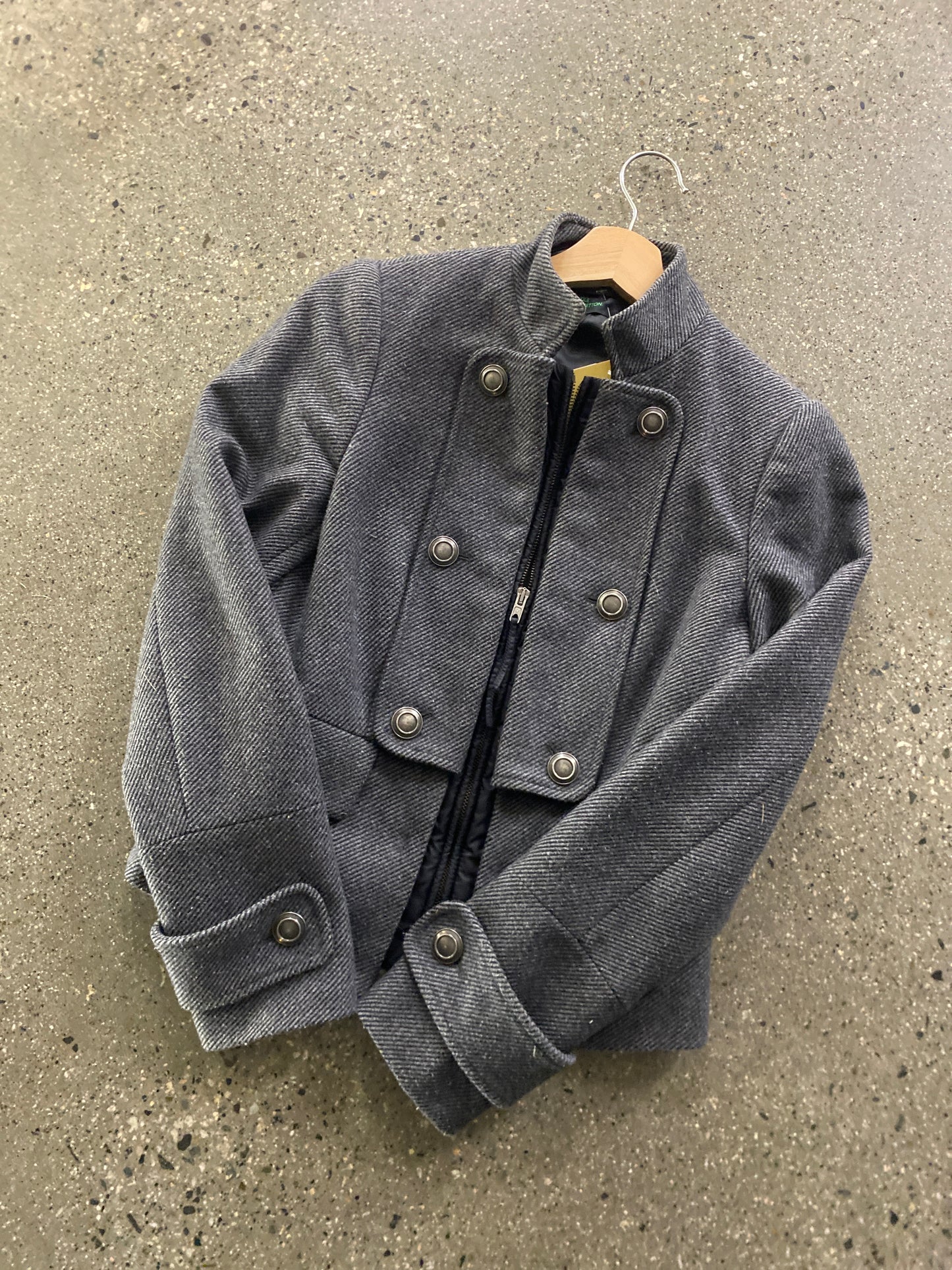 (Womens XS/S) Colors of Benetton Cropped Gray Jacket