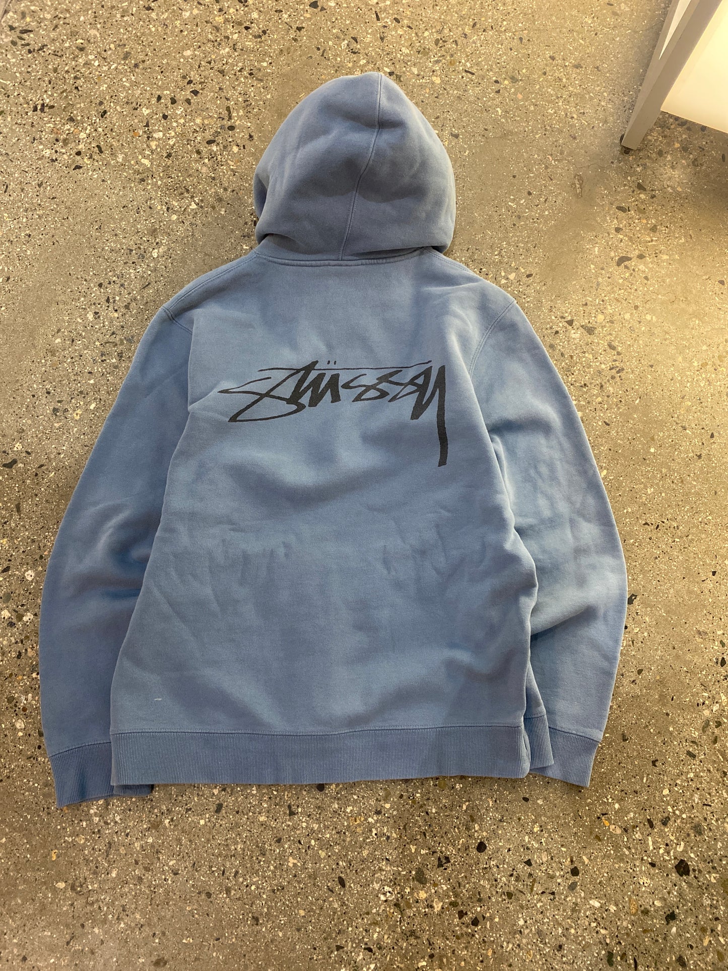 (M/L) Stussy Sunfaded Blue Doublesided Hoodie