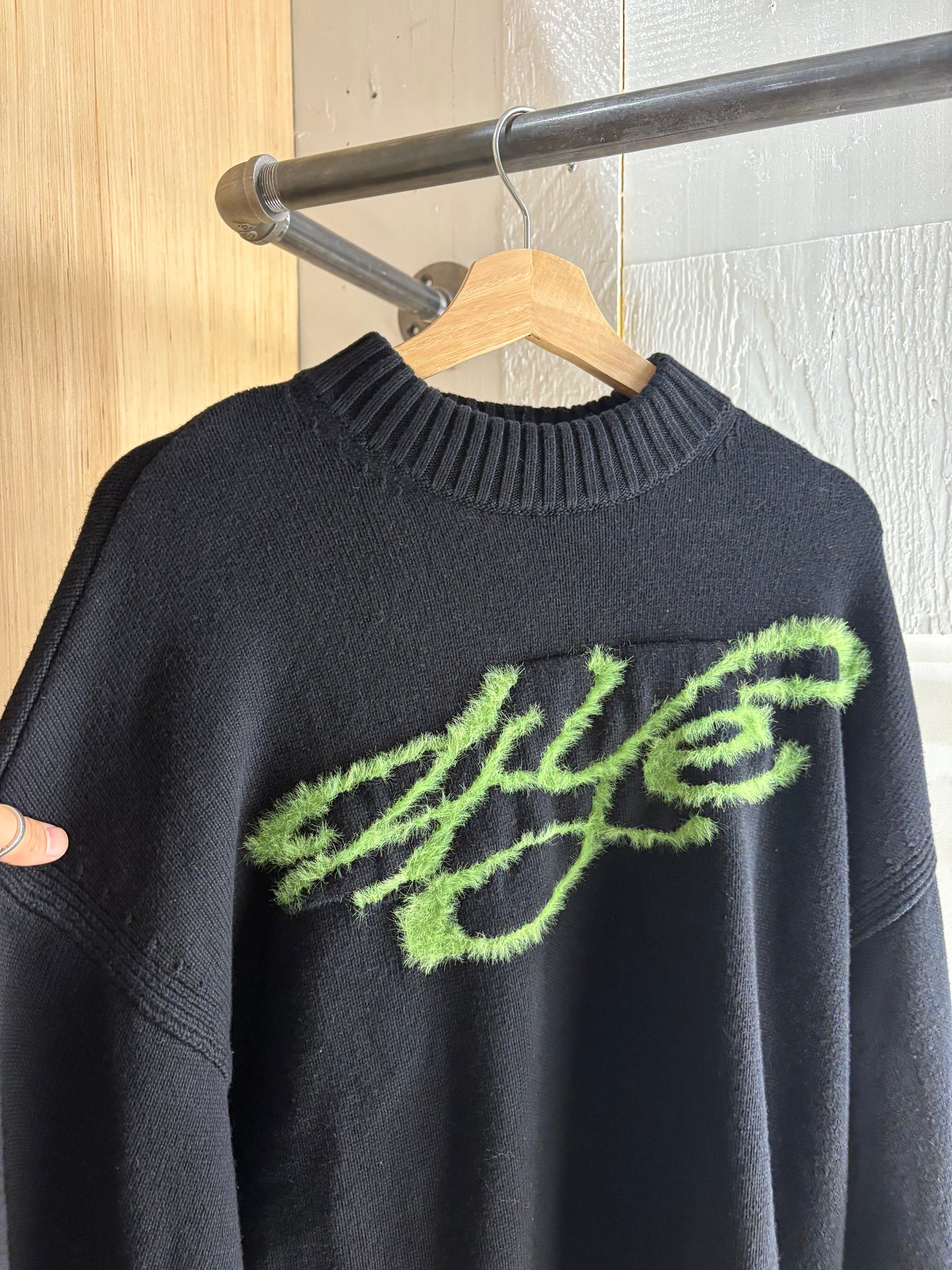 (M) 4YE Mohair Knit Script