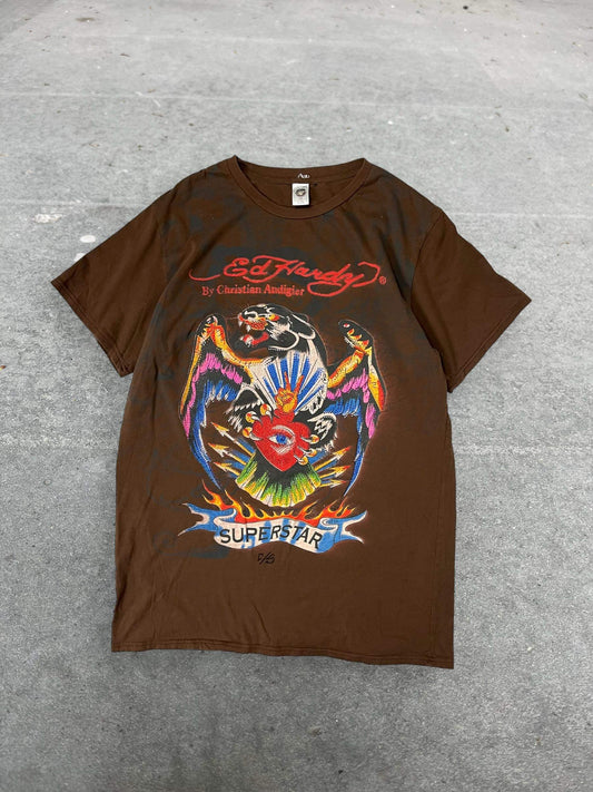 (2X) Ed Hardy Brown Superstar Tee