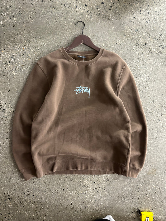 (L) Brown Stussy Crewneck
